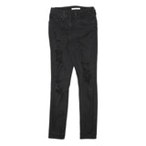 LEVI'S 721 Womens Jeans Black Slim Skinny Denim W27 L28 Distressed Rips