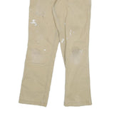 CARHARTT Mens Jeans Beige Relaxed Straight Denim W28 L28 Workwear Zip Closure