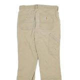 CARHARTT Mens Jeans Beige Relaxed Straight Denim W28 L28 Workwear Zip Closure