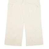 IZABEL Womens Cotton Blend White Relaxed Wide-Leg Trousers W32 L29 Cargo Style