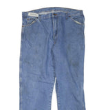 DICKIES Mens Blue Regular Fit Straight Leg Denim Jeans W40 L32 Zip Closure