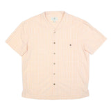ISLAND SHORES Mens Peach & White Check Shirt XL Summer Casual Short Sleeve
