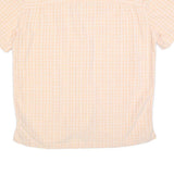 ISLAND SHORES Mens Peach & White Check Shirt XL Summer Casual Short Sleeve