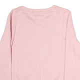 TOMMY JEANS Womens Pink Cotton Crew Neck Sweatshirt S Logo Print Casual