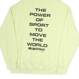 NIKE Mens Yellow Pigalle Cotton Pullover Hoodie XL The Power Of Sport Print