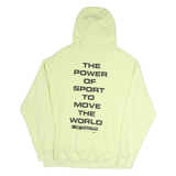 NIKE Mens Yellow Pigalle Cotton Pullover Hoodie XL The Power Of Sport Print