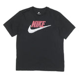 NIKE Mens Black Red & White Graphic T-Shirt M Short Sleeve Crew Neck Cotton