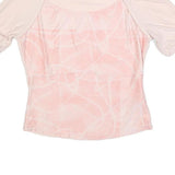 NIKE Womens Light Pink Printed Basic Top Short Sleeve Round Neck M Performance