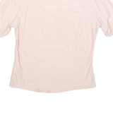 NIKE Womens Light Pink Printed Basic Top Short Sleeve Round Neck M Performance