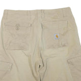 CARHARTT Mens Shorts Beige Cargo Plain L W36 Workwear Durable Cotton Blend