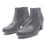 RIEKER Womens Black Leather Ankle Boots UK 9 Sequins Detail Comfortable Stylish