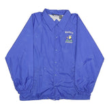 LUNA PIER Mens Blue Nylon Jacket L Button Plain Casual Lightweight