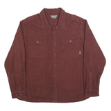 EDDIE BAUER Mens Maroon Cotton Shirt L Long Sleeve Button Pocket Casual