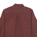 EDDIE BAUER Mens Maroon Cotton Shirt L Long Sleeve Button Pocket Casual