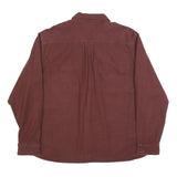 EDDIE BAUER Mens Maroon Cotton Shirt L Long Sleeve Button Pocket Casual