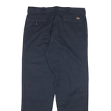 DICKIES Mens Cotton Blend Navy Regular Straight Trousers W38 L32 Workwear Zip