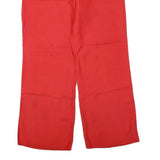 SHARAGANO Womens Cotton Blend Red Regular Fit Wide-Leg Trousers W36 L30 Comfort