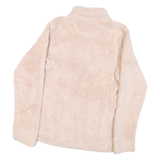 CALVIN KLEIN Womens Cream Zip Up Jacket S Polyester Blend Sherpa Fleece Soft