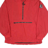 VANTAGE Mens Red Hooded Jacket M Polyester Plain Lightweight Casual