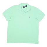 CHAPS Mens Green L Polo Shirt Cotton Blend Short Sleeve Embroidered Logo