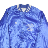 AUBURN Mens Blue & White Letterman Button Jacket 2XL Nylon Sports Retro