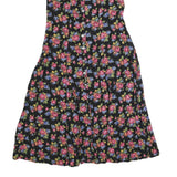Womens Black Floral Sleeveless Day Polyester Dress Size L Button Front