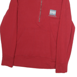 CALVIN KLEIN Mens Red 1/4 Zip Sweatshirt S Cotton Pullover Casual Outerwear