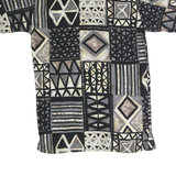 RENNATO CAVALL Mens Black & Grey Pattern Cotton Blend Shirt S Casual Summer