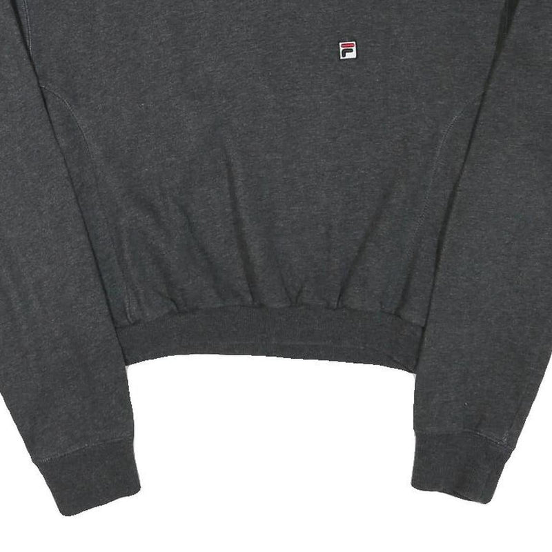 FILA Womens Grey Cropped Crew Neck Sweatshirt M Cotton Blend Pullover