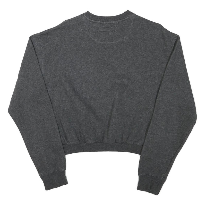 FILA Womens Grey Cropped Crew Neck Sweatshirt M Cotton Blend Pullover