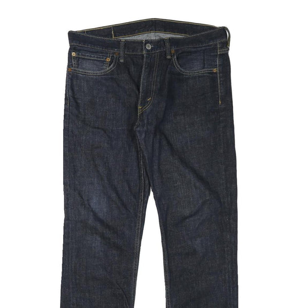 LEVI'S 511 Mens Slim Dark Blue Denim W34 L32 Zip Cotton Blend Jeans