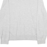 NAUTICA Mens Grey Plain Cotton Jumper V Neck Basic Knit L Casual Comfortable