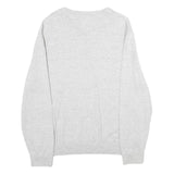 NAUTICA Mens Grey Plain Cotton Jumper V Neck Basic Knit L Casual Comfortable