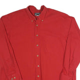 THREE RIVERS Mens Red Cotton Shirt XL Button-Down Casual Long Sleeve