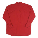 THREE RIVERS Mens Red Cotton Shirt XL Button-Down Casual Long Sleeve