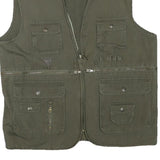 JUN DI Mens Green Cotton Blend Utility Jacket L Cotton Blend Plain Zip Pockets