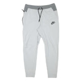 NIKE Mens Joggers Grey & White Slim Tapered M W31 L27 Cotton Blend Casual Wear