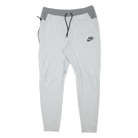 NIKE Mens Joggers Grey & White Slim Tapered M W31 L27 Cotton Blend Casual Wear