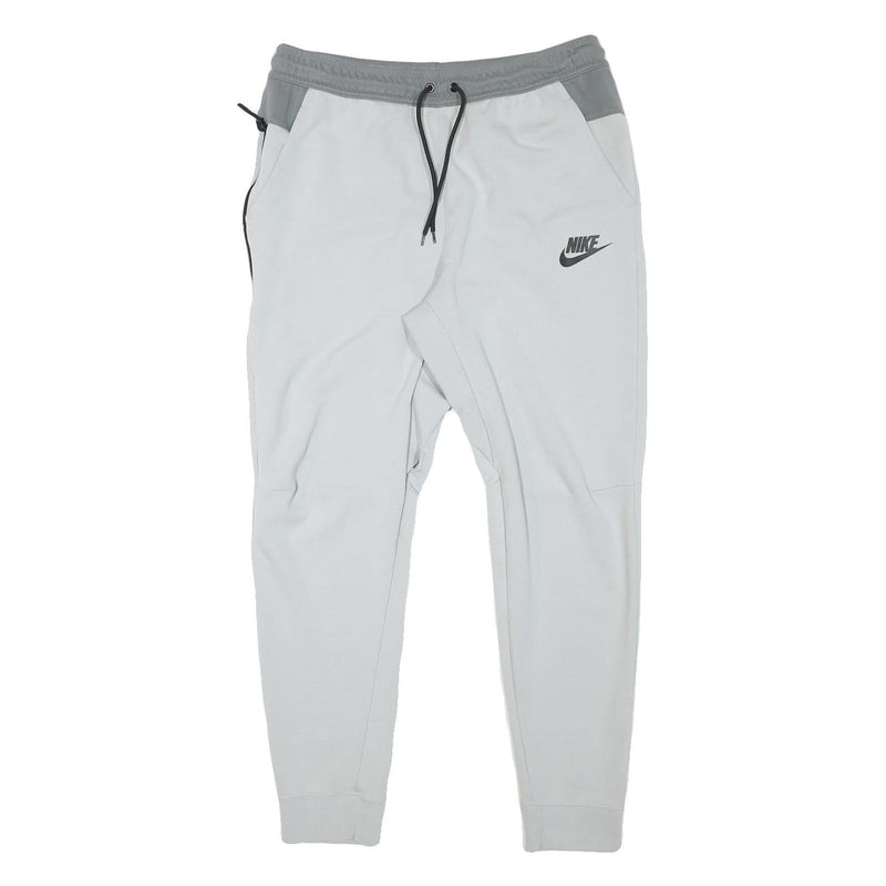 NIKE Mens Joggers Grey & White Slim Tapered M W31 L27 Cotton Blend Casual Wear