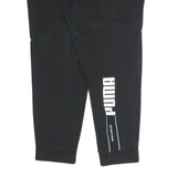 PUMA Mens Joggers Black L W30 L25 Slim Tapered Logo Print Pockets