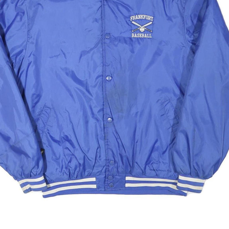 HOLLOWAY Mens Blue Baseball Button Jacket M Polyester Blend Varsity Sports