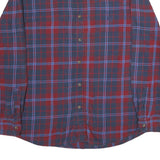 CHAPS Mens Blue & Red Check Shirt L Cotton Long Sleeve Button Front