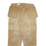 CARHARTT Mens Cotton Blend Beige Regular Fit Straight Leg Trousers W36 L32