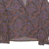 CAROL MILLER Womens Brown Printed Shirt Long Sleeve Collared S Paisley