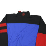 MEE Mens Black & Blue & Red Zip Up Nylon Jacket XL Colourblock Casual Outerwear