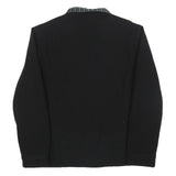 LACOSTE Mens Black Zip Jacket M Woven Plain Logo Crocodile Lightweight Casual