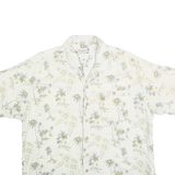 SUMMA Mens White & Green Palm Tree Print Casual Shirt XL Summer Pattern Cotton