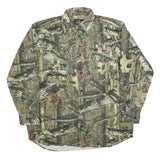 RED HEAD Mens Green Camo Long Sleeve Shirt L Cotton Blend Hunting Outdoor