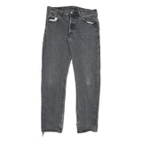 LEVI'S Mens Slim Black Denim Jeans W30 L30 Button Closure Regular Fit Casual