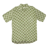 COLDOR Mens Green Checked Rayon Shirt M Lightweight Summer Casual Short Sleeve